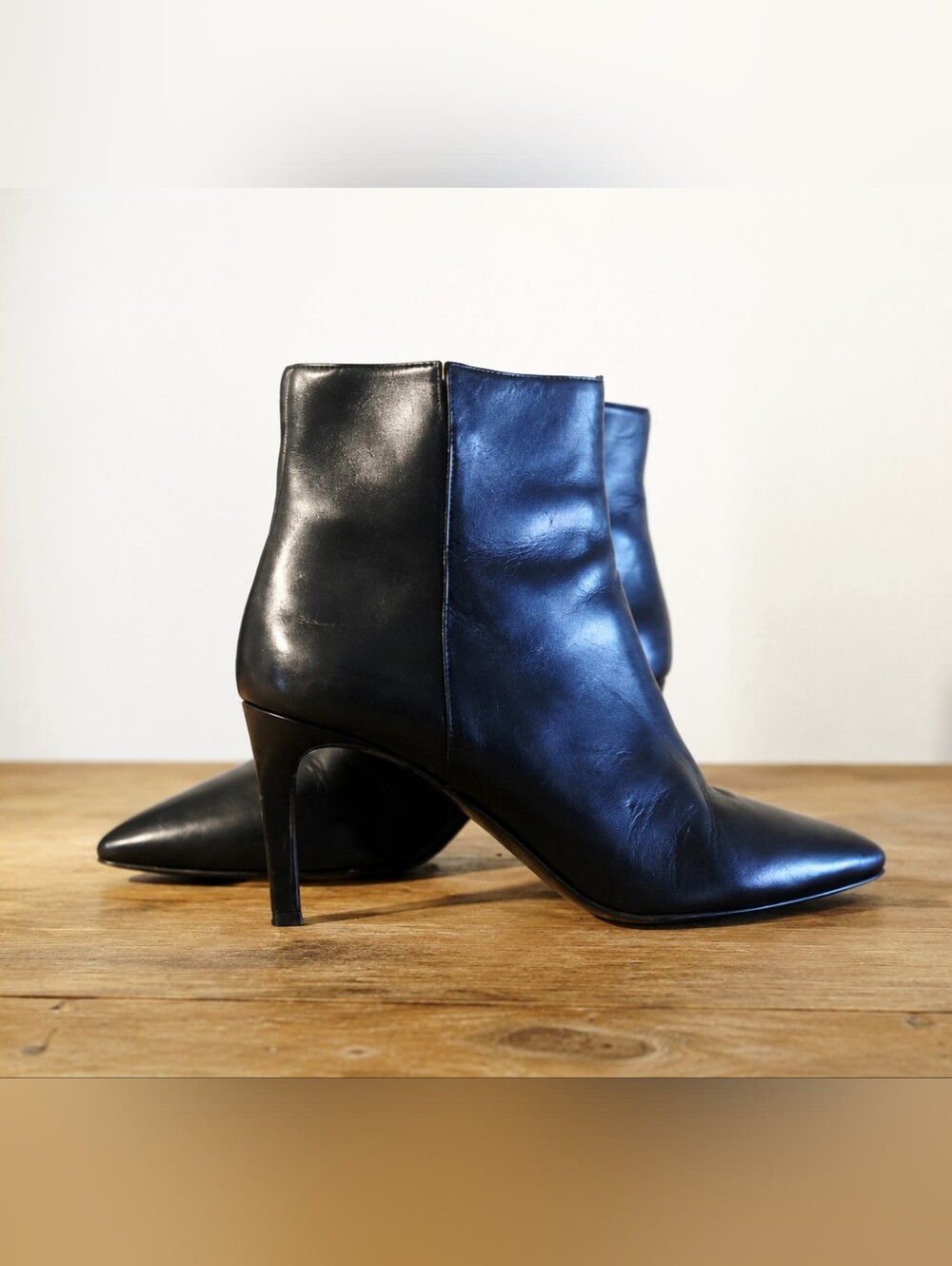 L.K. Bennett Natural Corinne Leather Black Ladies Boots EUR 39 1/2- US Size 9